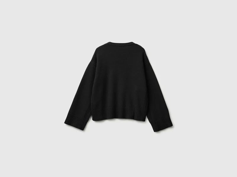 Kastenförmiger Pullover aus Wollmischung