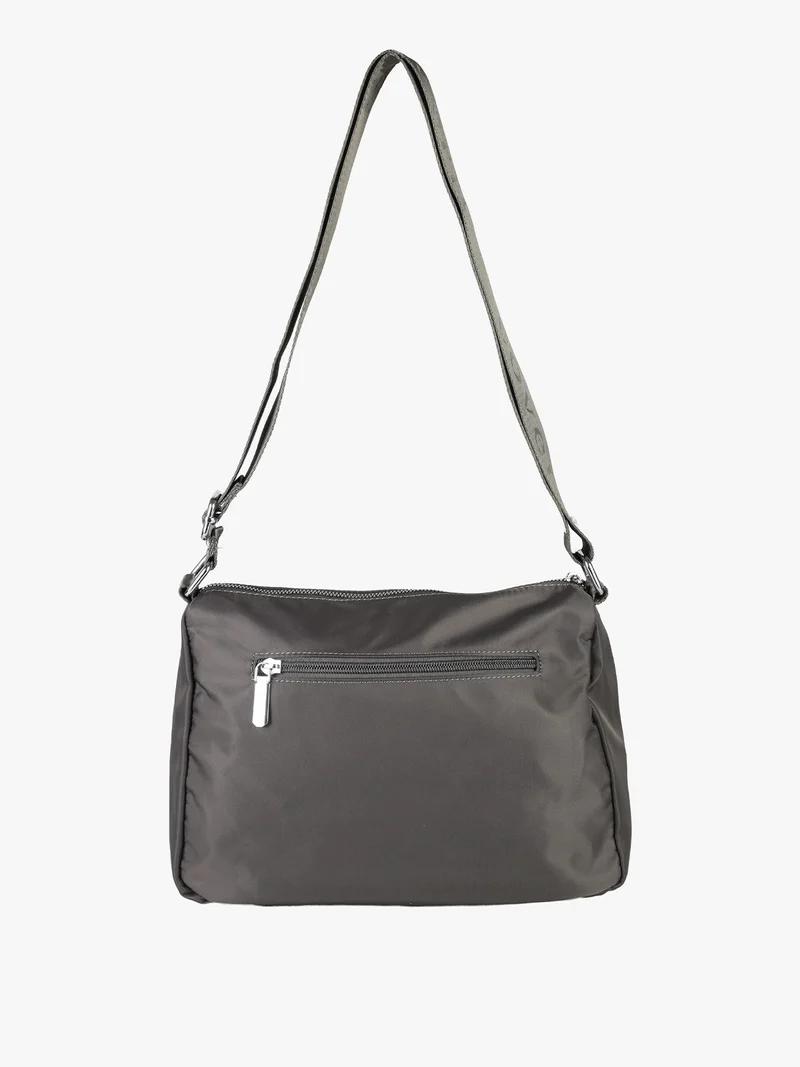 Borsa a tracolla da donna in nylon - grigio scuro