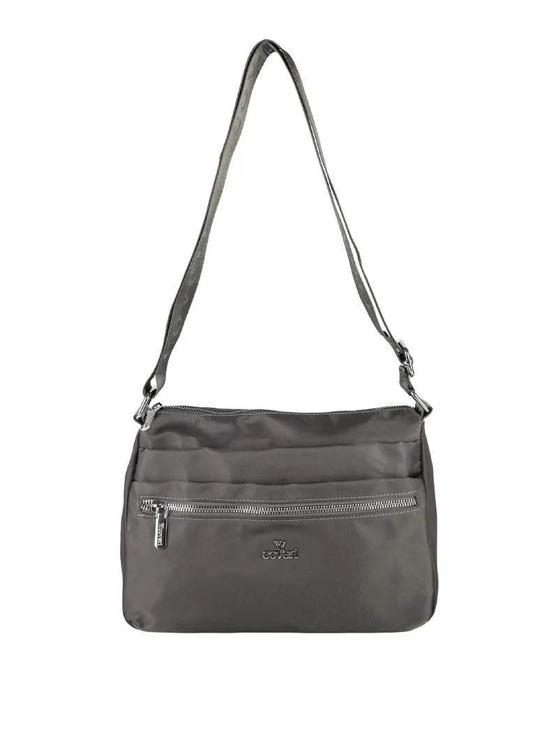Borsa a tracolla da donna in nylon - grigio scuro