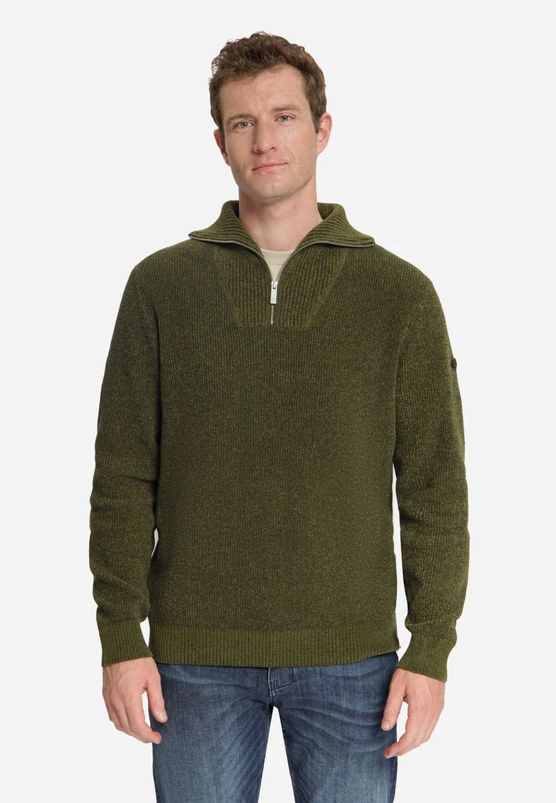 Pullover Half Zip High Neck Light Weight Chenille