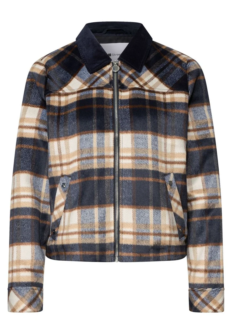 Overshirt mit Cordkragen und Print