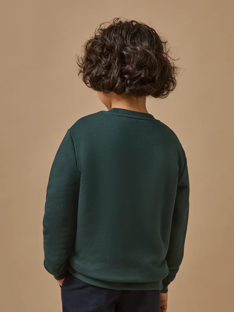 Jungen-Sweatshirt mit Sherpa-Futter