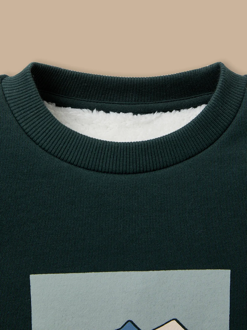 Jungen-Sweatshirt mit Sherpa-Futter