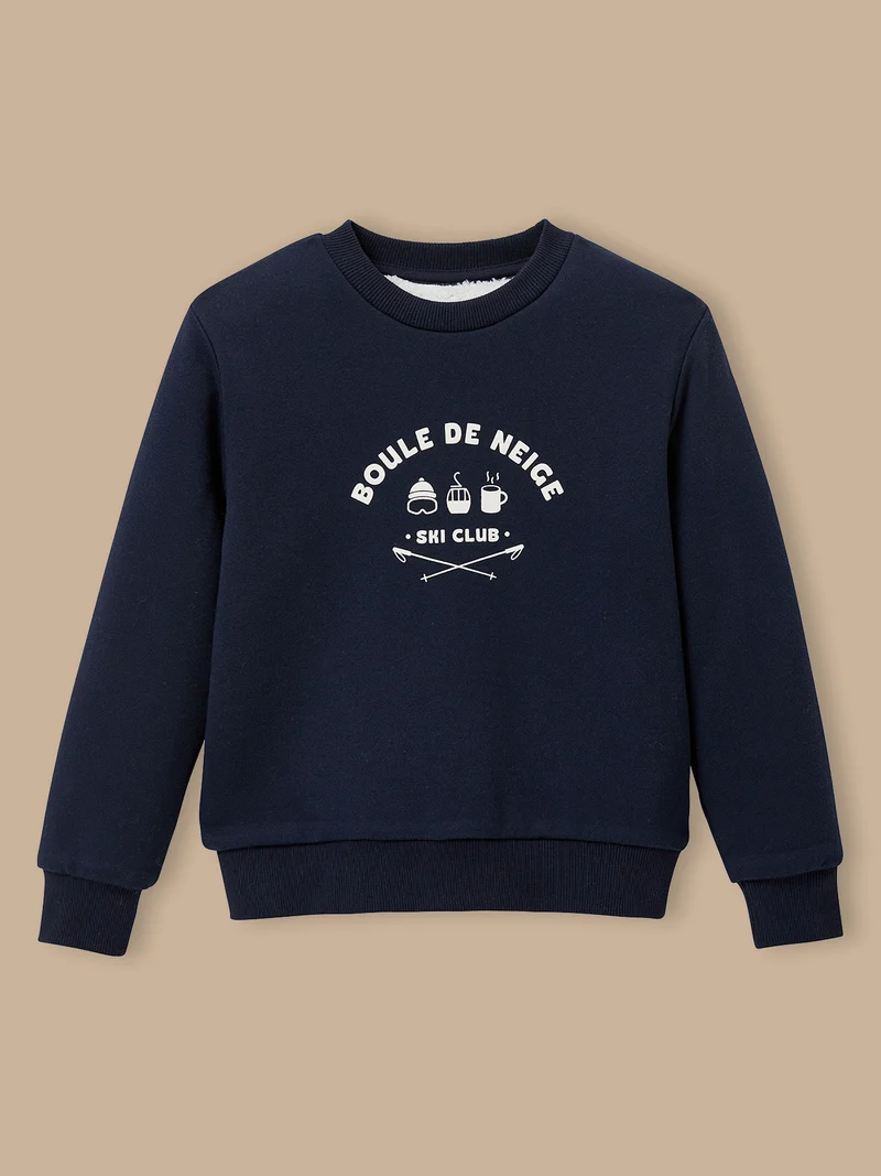 Jungen-Sweatshirt mit Sherpa-Futter