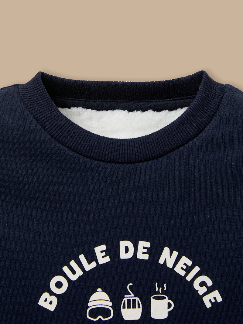 Jungen-Sweatshirt mit Sherpa-Futter