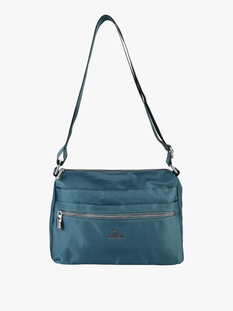 Borsa a tracolla da donna in nylon - ottanio