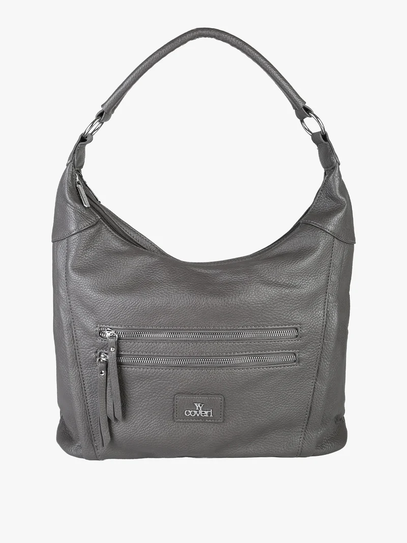 Borsa a spalla hobo in ecopelle - grigio