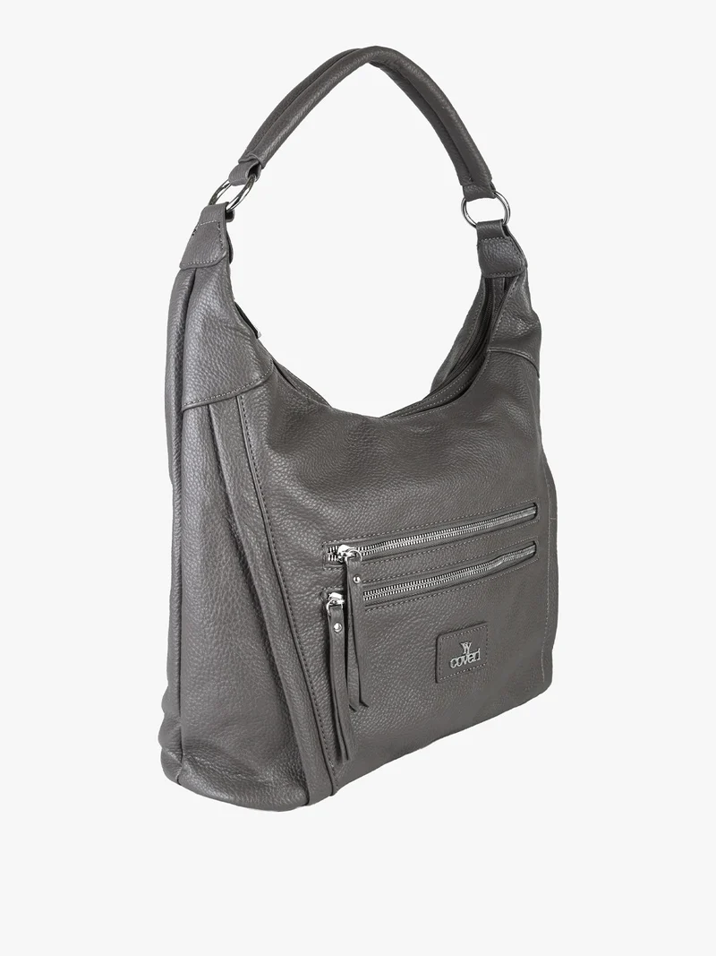Borsa a spalla hobo in ecopelle - grigio
