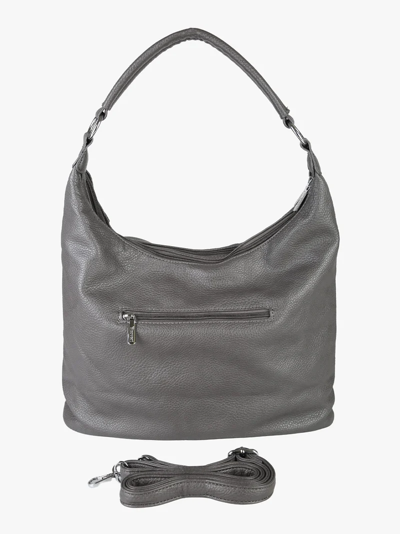 Borsa a spalla hobo in ecopelle - grigio