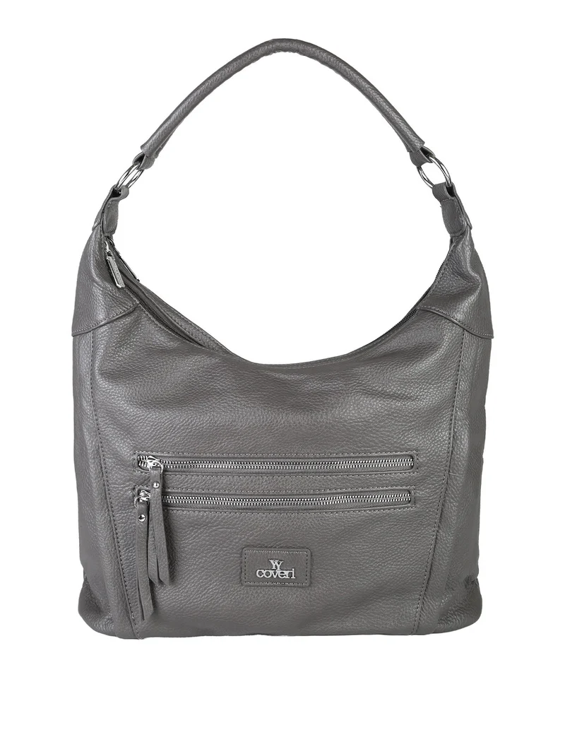 Borsa a spalla hobo in ecopelle - grigio
