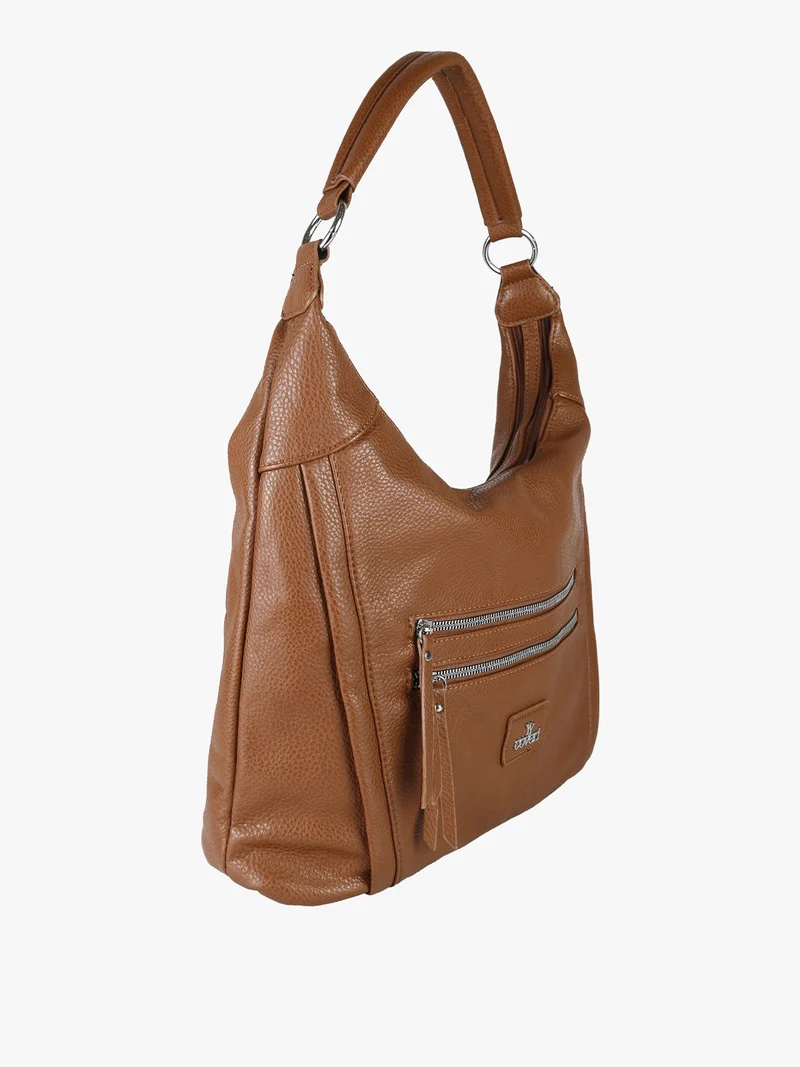 Borsa a spalla hobo in ecopelle - marrone