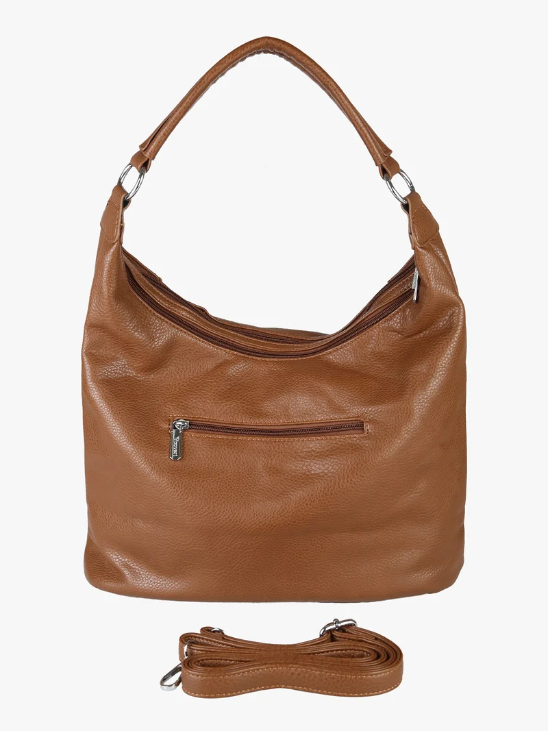 Borsa a spalla hobo in ecopelle - marrone