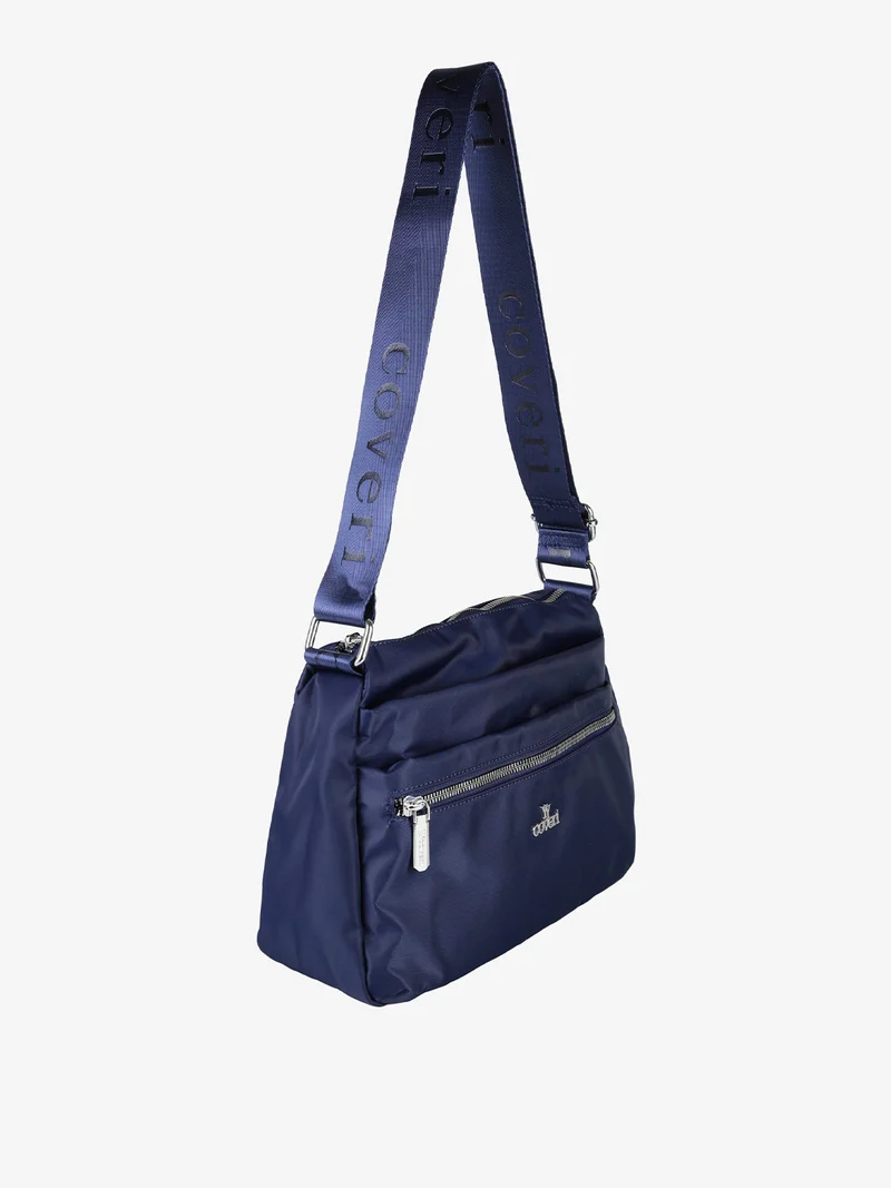 Borsa a tracolla da donna in nylon - blu scuro