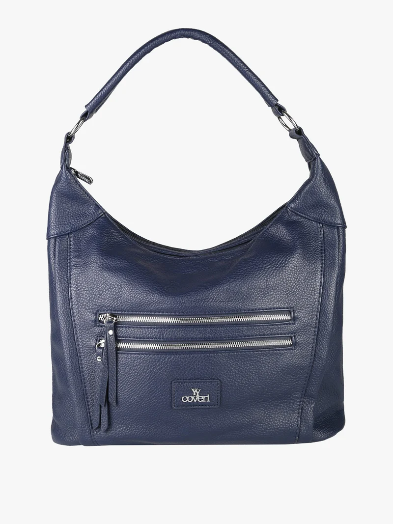 Borsa a spalla hobo in ecopelle - blu