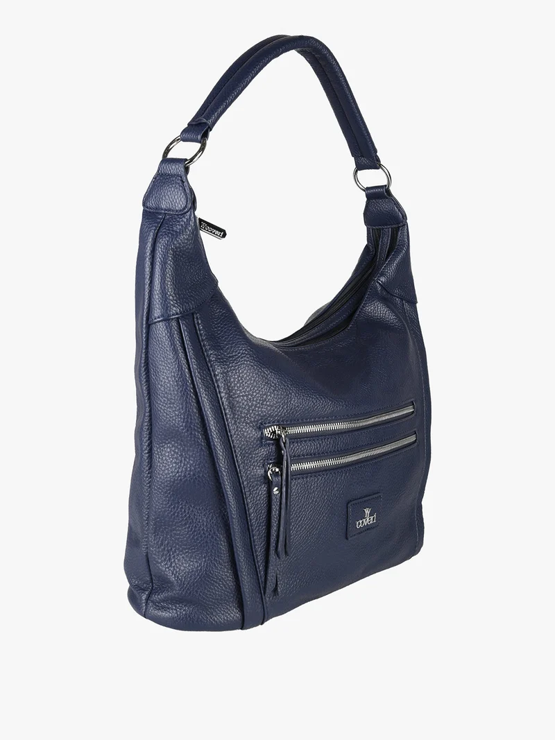 Borsa a spalla hobo in ecopelle - blu