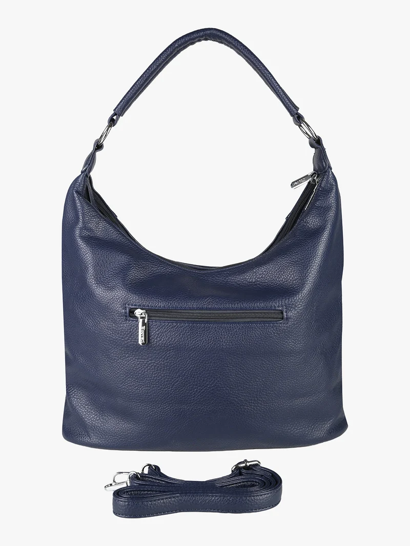 Borsa a spalla hobo in ecopelle - blu