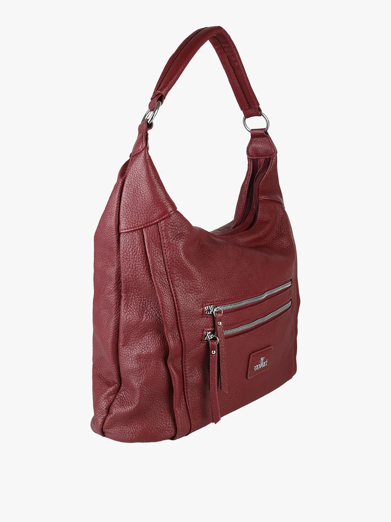 Borsa a spalla hobo in ecopelle - bordeaux