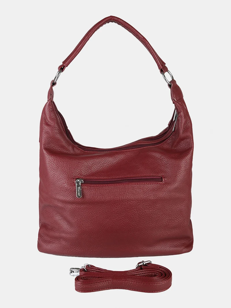 Borsa a spalla hobo in ecopelle - bordeaux