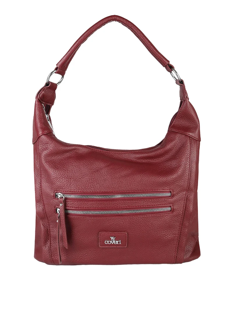 Borsa a spalla hobo in ecopelle - bordeaux