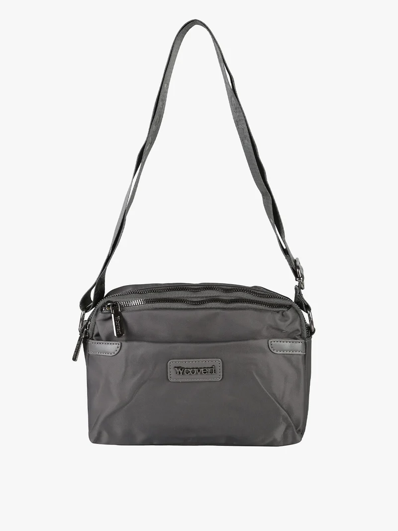 Borsa a tracolla da donna in nylon - grigio