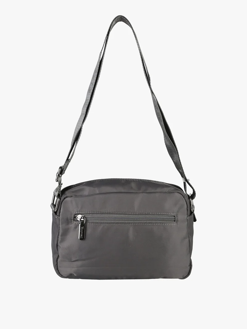 Borsa a tracolla da donna in nylon - grigio