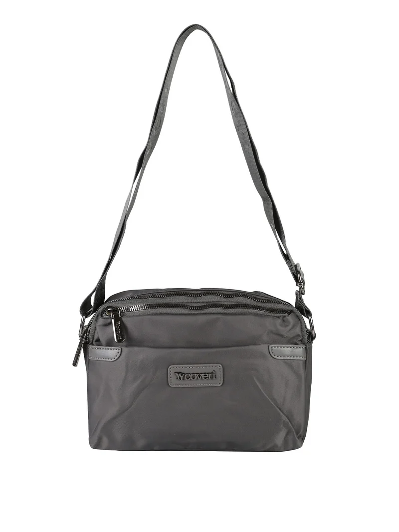Borsa a tracolla da donna in nylon - grigio