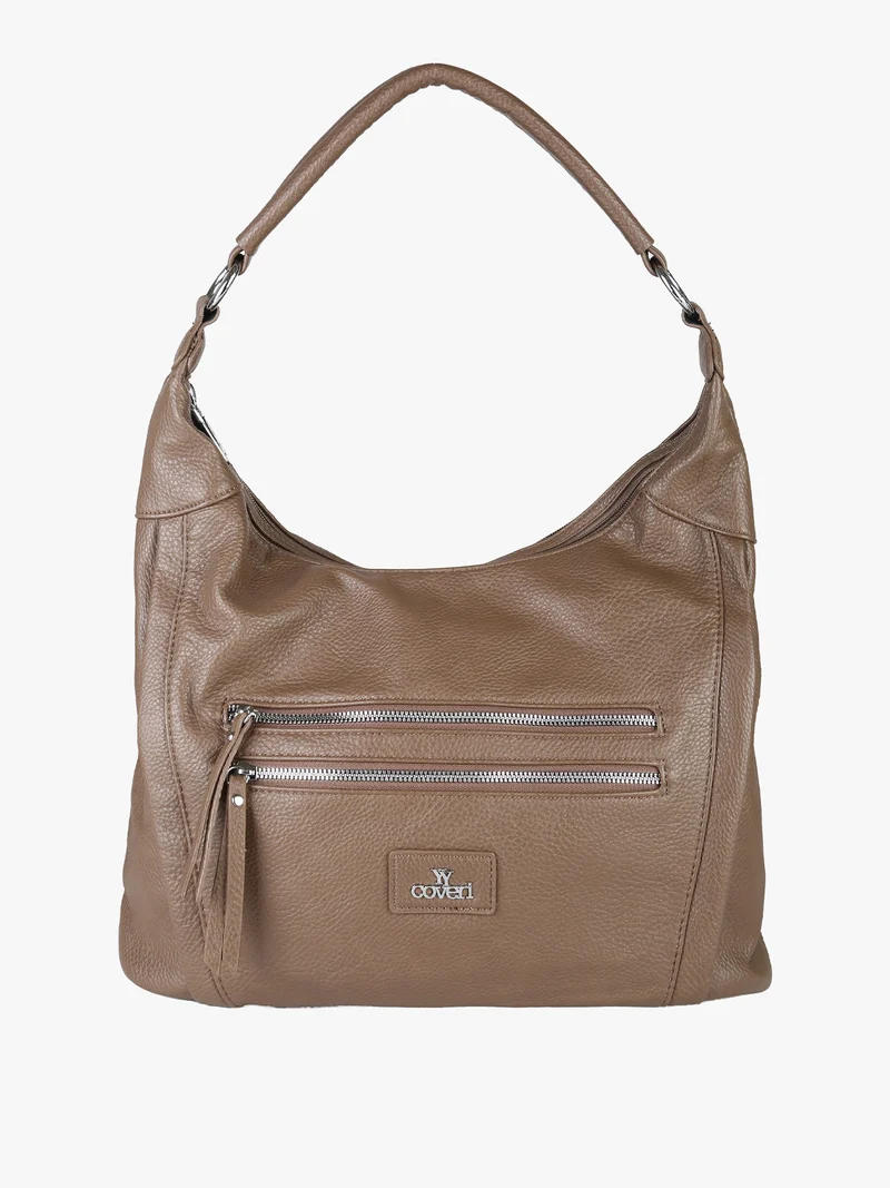 Borsa a spalla hobo in ecopelle - taupe