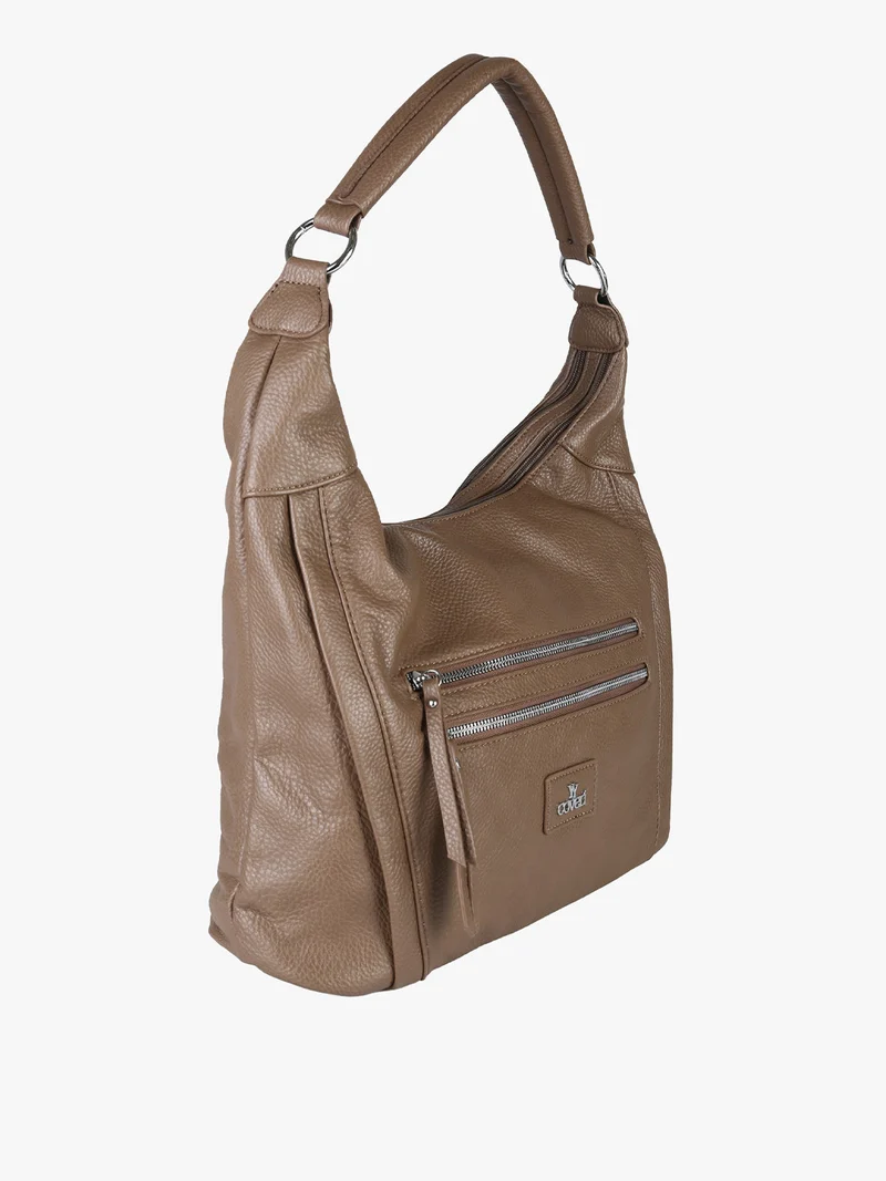 Borsa a spalla hobo in ecopelle - taupe