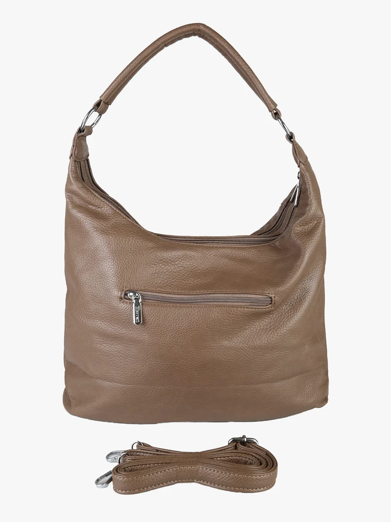 Borsa a spalla hobo in ecopelle - taupe