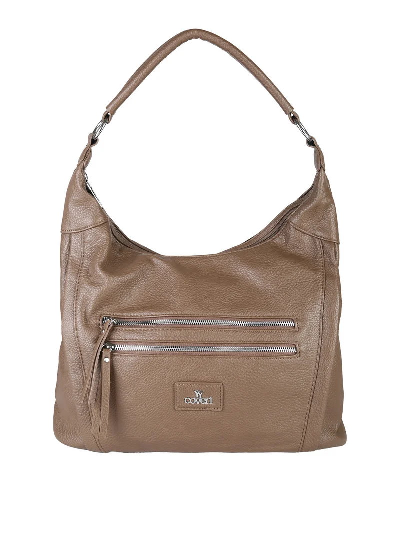 Borsa a spalla hobo in ecopelle - taupe