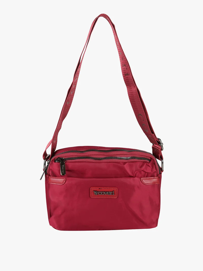 Borsa a tracolla da donna in nylon - bordeaux