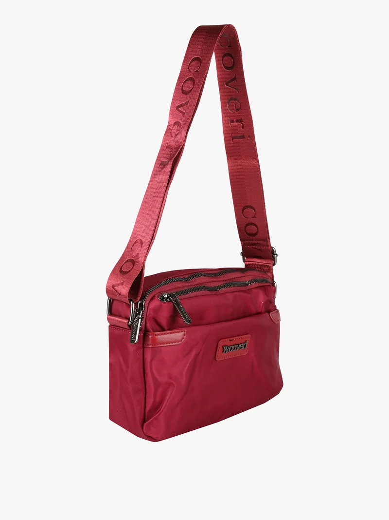 Borsa a tracolla da donna in nylon - bordeaux