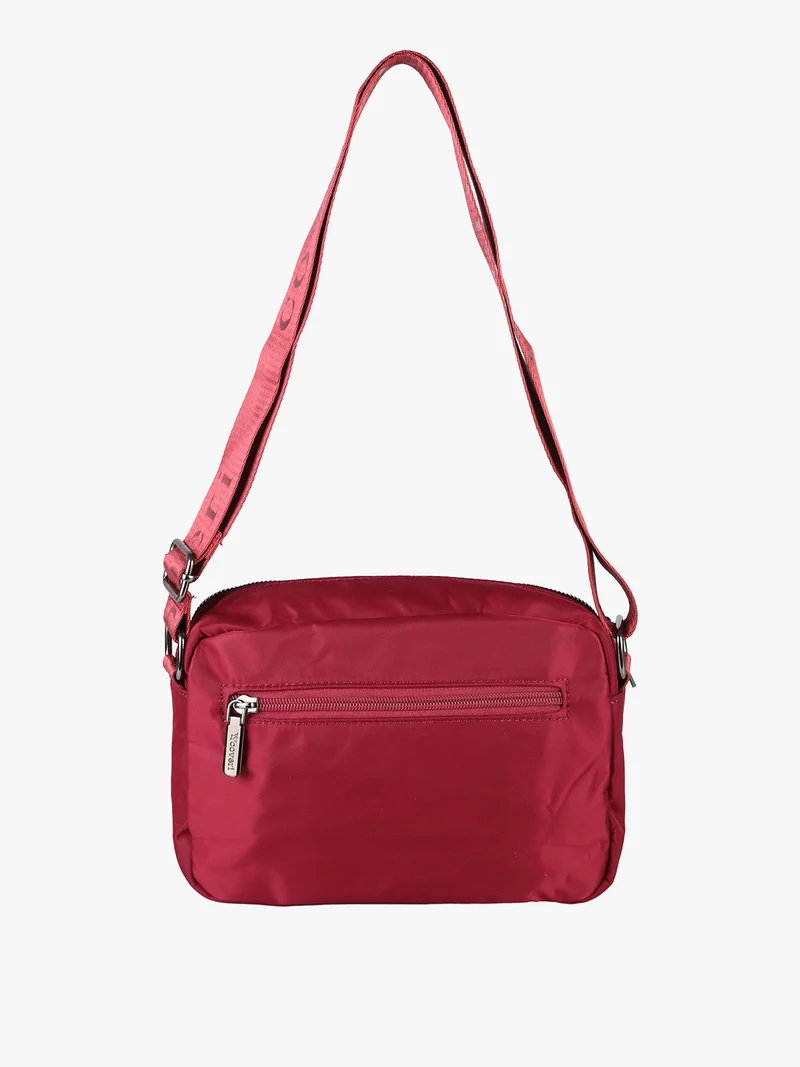 Borsa a tracolla da donna in nylon - bordeaux