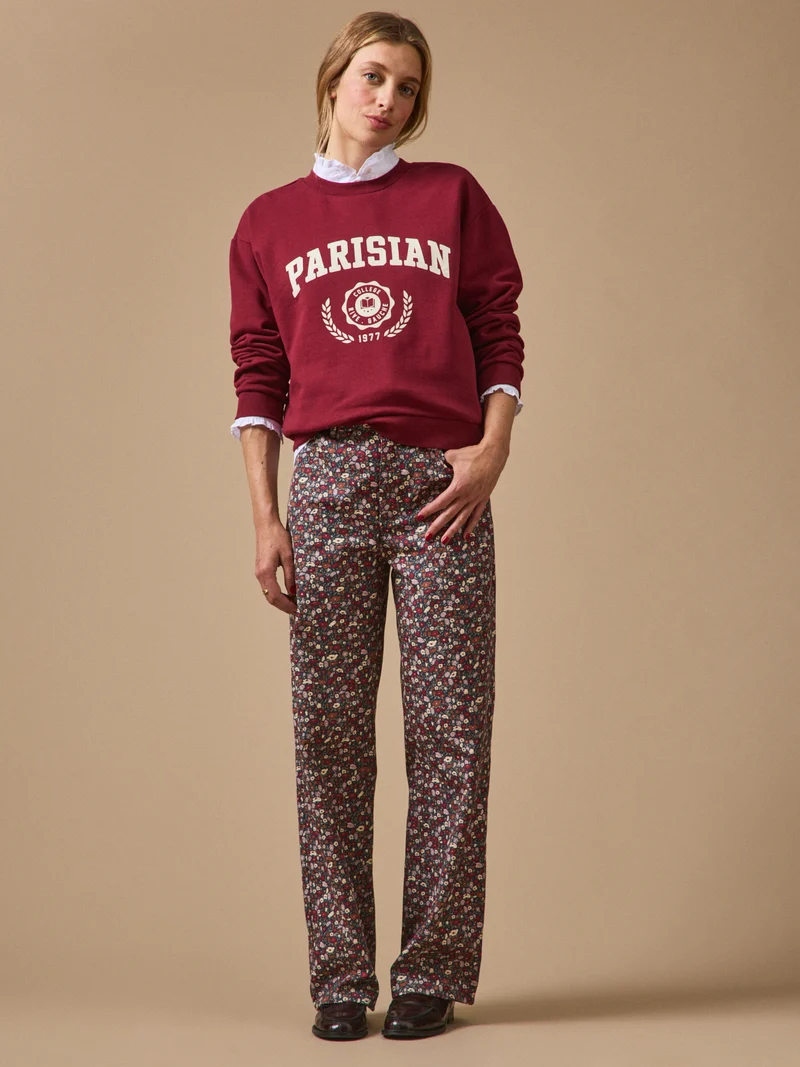 Damenhose mit weitem Bein aus Liberty-Stoff Petal&Daisy