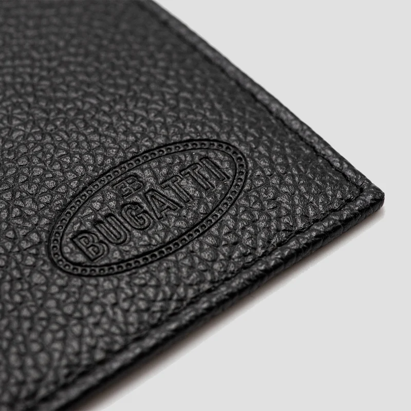 BUGATTI BLACK LEATHER MACARON WALLET