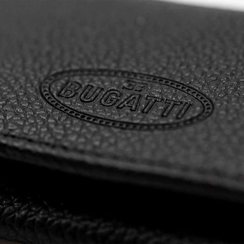 BUGATTI BLACK LEATHER CREDIT CARD HOLDER