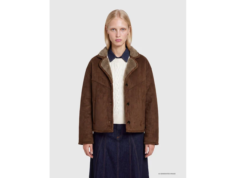 Kurze Jacke in Schaffelloptik