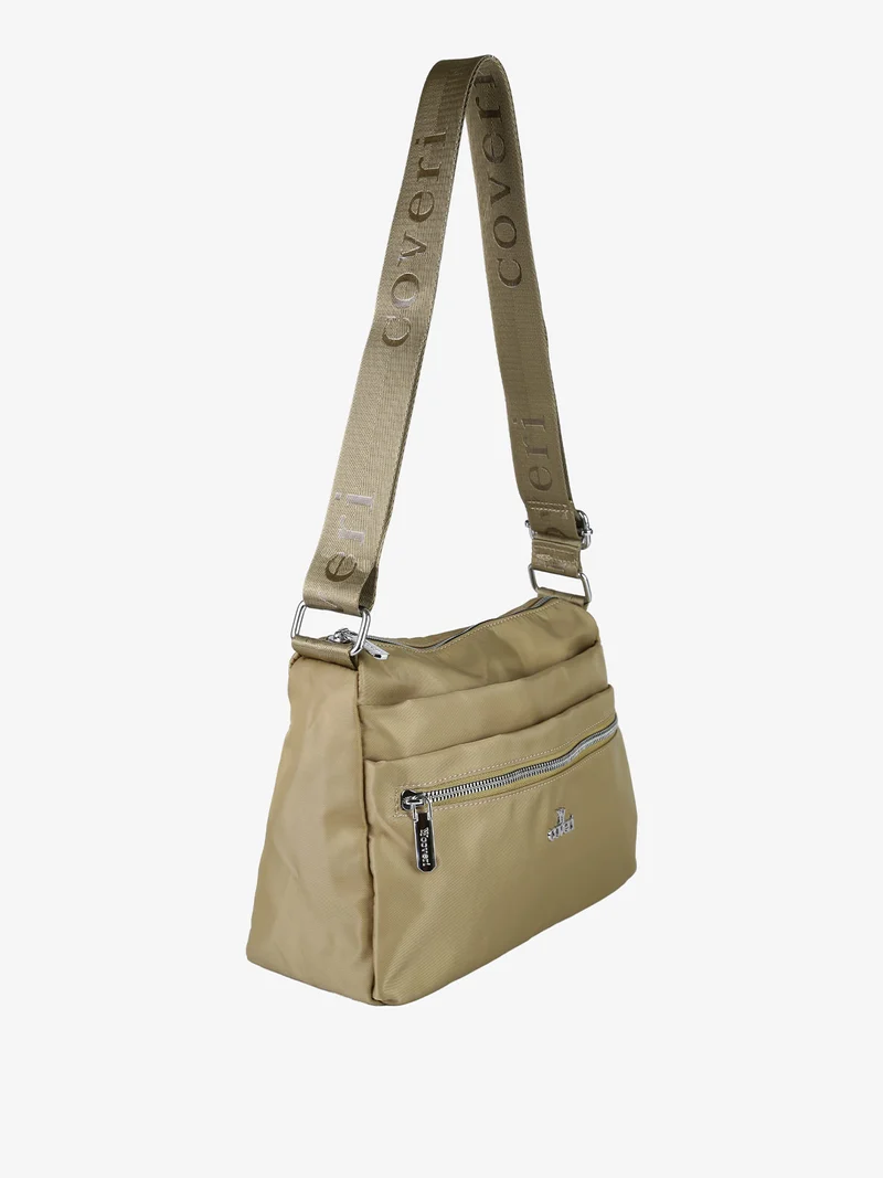 Borsa a tracolla da donna in nylon - taupe