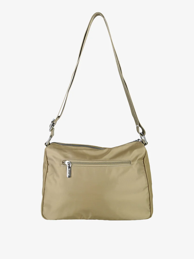Borsa a tracolla da donna in nylon - taupe