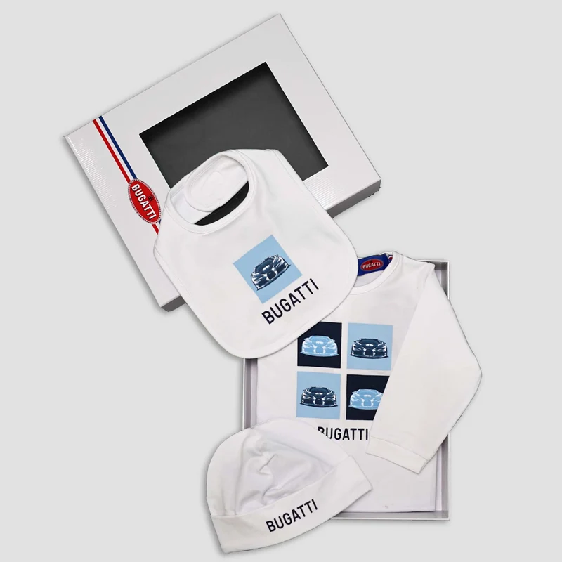 BUGATTI KIDS 3 PIECE BABY SET IN WHITE