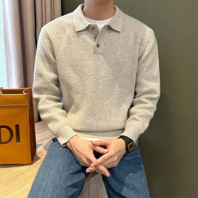 Elegant Knitted Polo Sweater