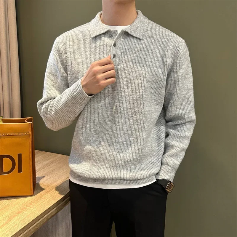 Elegant Knitted Polo Sweater