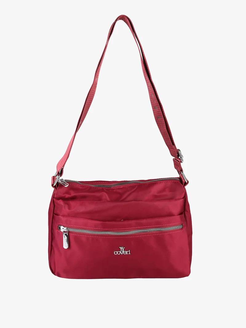 Borsa a tracolla da donna in nylon - bordeaux