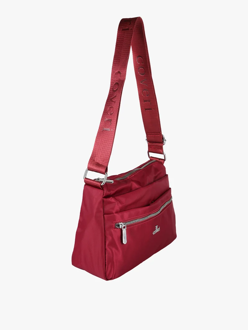 Borsa a tracolla da donna in nylon - bordeaux