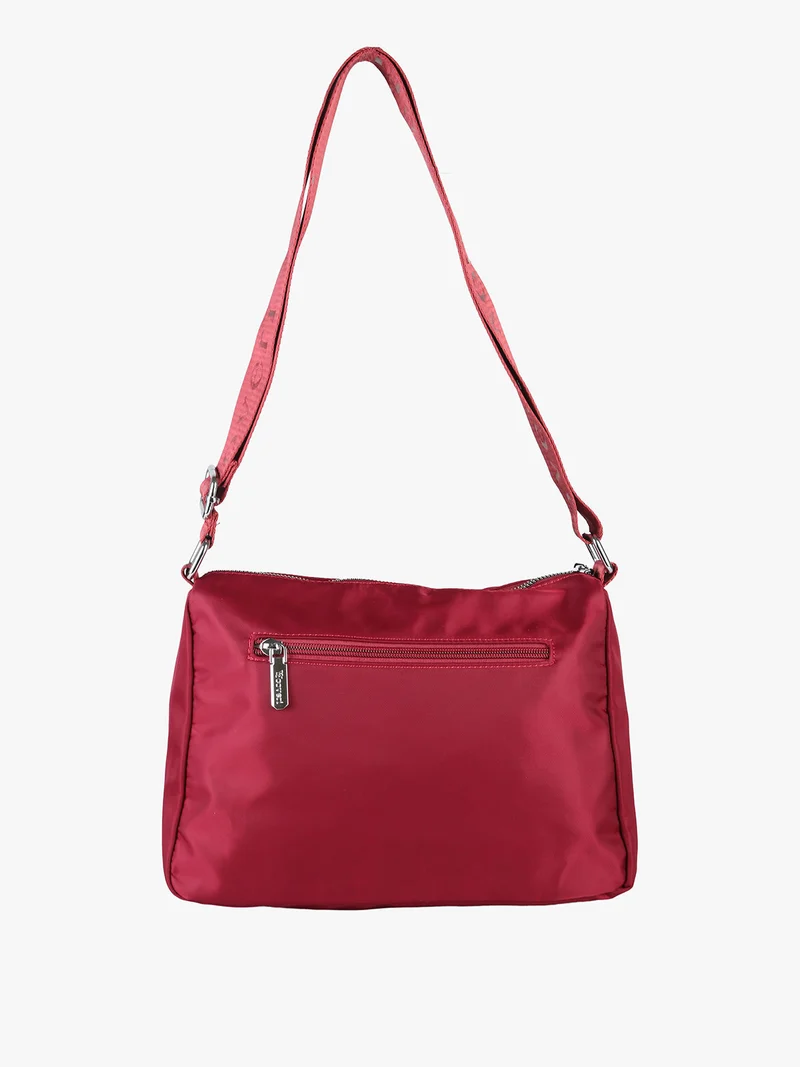 Borsa a tracolla da donna in nylon - bordeaux