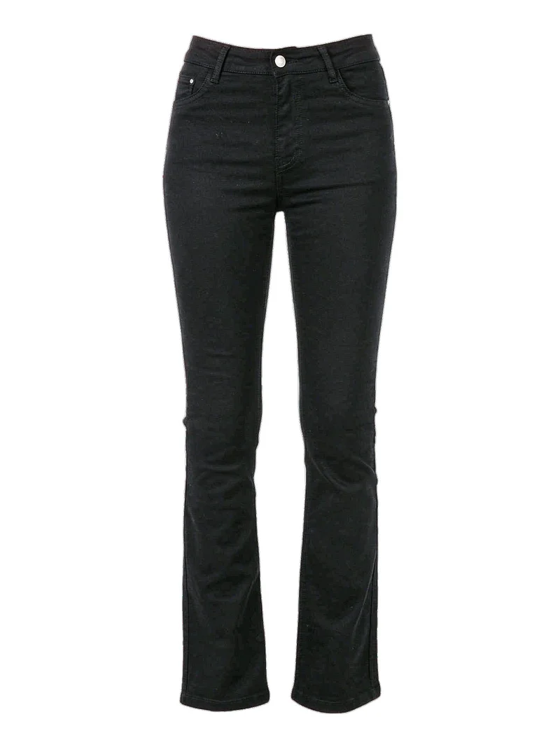 Pantaloni donna jeans a zampa - nero