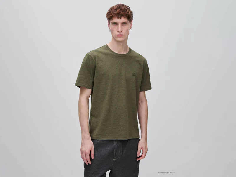 Melange-T-Shirt mit lockerer Passform