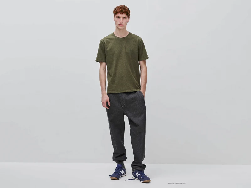 Melange-T-Shirt mit lockerer Passform