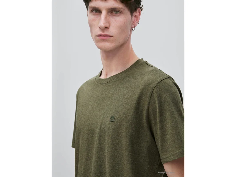 Melange-T-Shirt mit lockerer Passform