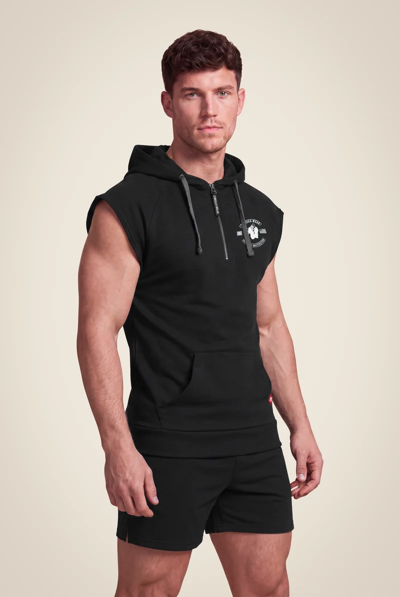Huntley Sleeveless Hoodie - Black